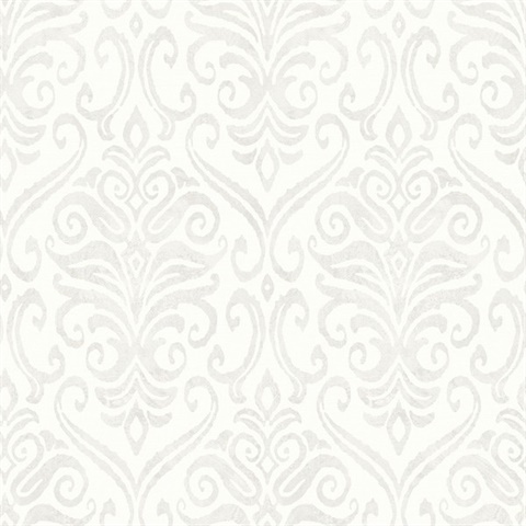 Adavu Dove Damask Wallpaper