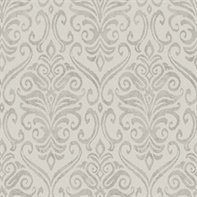 Adavu Grey Damask Wallpaper