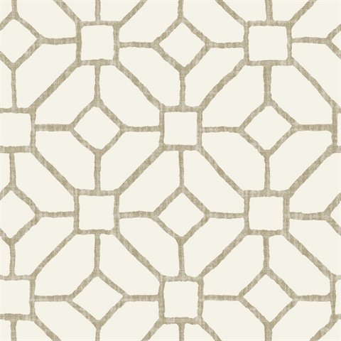 Addis Beige Large Trellis Wallpaper