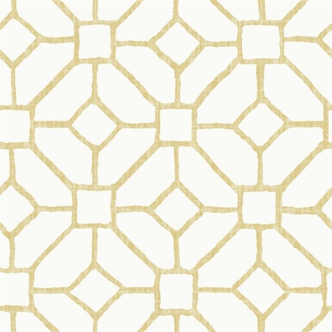 Addis Gold Large Trellis Wallpaper