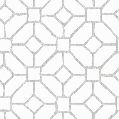 Addis Grey Large Trellis Wallpaper