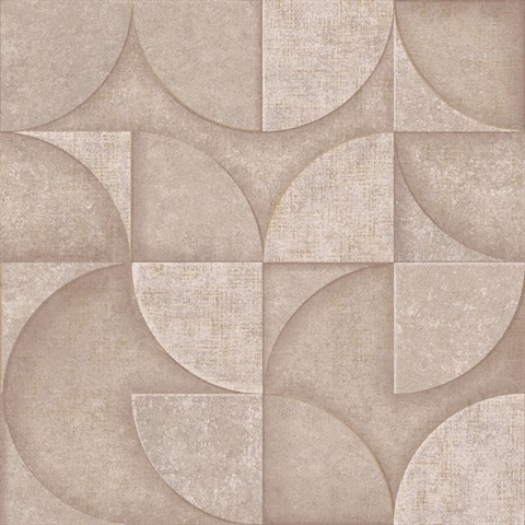 Addison Blush Textured Retro Geometric  Wallpaper