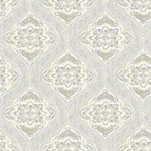 Adele Light Grey Damask Wallpaper