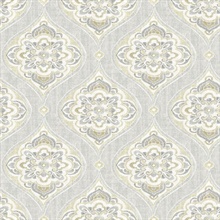 Adele Light Grey Damask Wallpaper