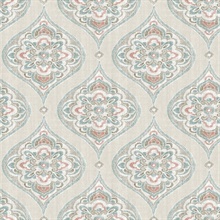 Adele Teal Damask Wallpaper