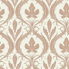 Adirondack Clay and Beige Damask Wallpaper