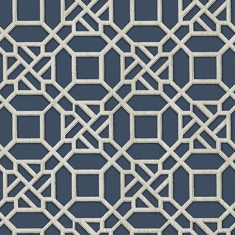 Adlington Blue Geometric Wallpaper