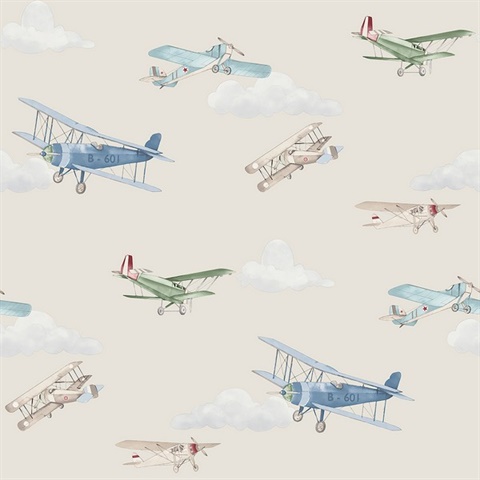 Aeroplanes Beige Skies Wallpaper