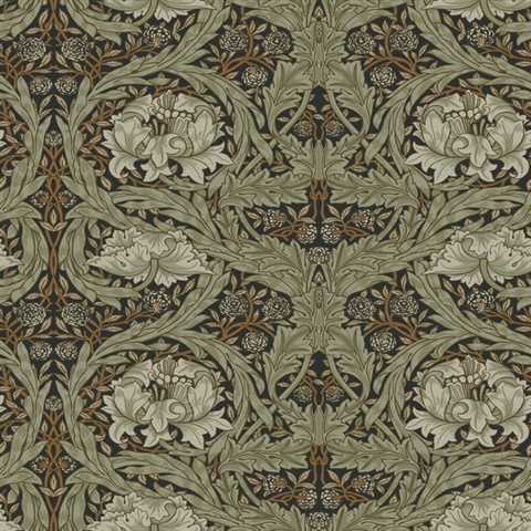African Marigold Black Floral Wallpaper