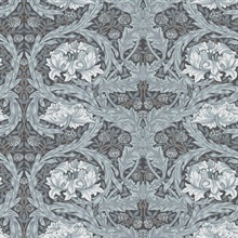 African Marigold Dark Blue Floral Wallpaper