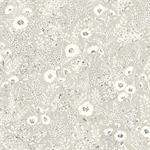 Agathon Grey Floral Wallpaper
