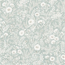 Agathon Light Blue Floral Wallpaper