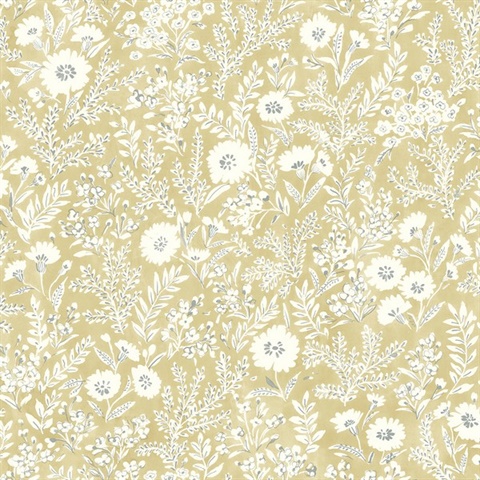 Agathon Wheat Floral Wallpaper