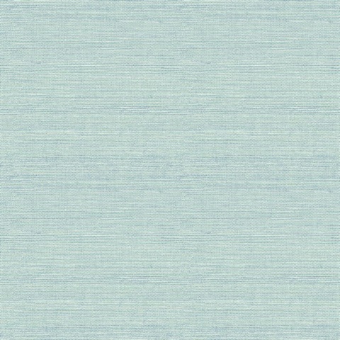 Agave Aqua Faux Textured Linen Wallpaper