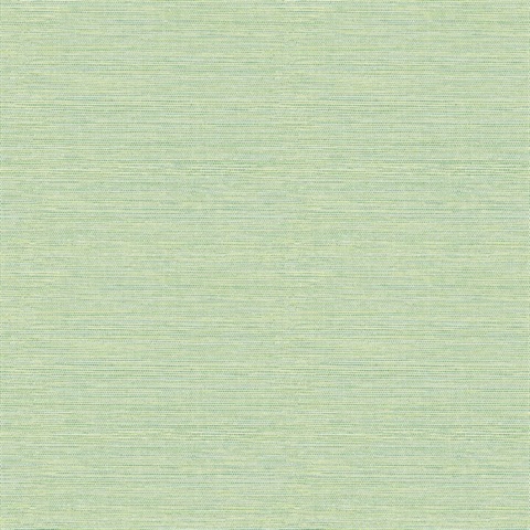 Agave Green Faux Textured Linen Wallpaper