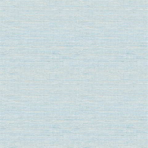 Agave Sky Blue Faux Grasscloth Wallpaper