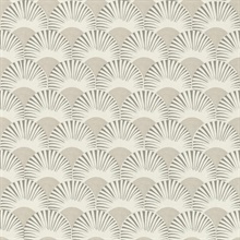 Akemi Light Grey Fan Ogee Wallpaper