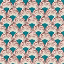 Akemi Multicolor Fan Ogee Wallpaper