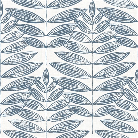 Akira Navy Leaf Wallpaper