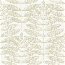 Akira Taupe Leaf Wallpaper
