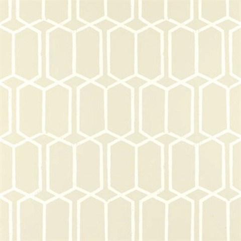 Alabaster Modern Trellis Wallpaper