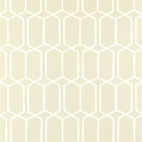 Alabaster Modern Trellis Wallpaper