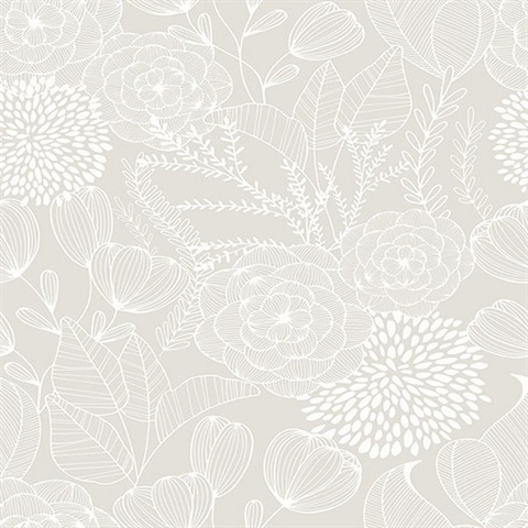 Alannah Bone Abstract Retro Botanical Floral Wallpaper