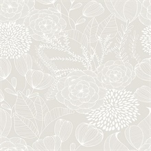 Alannah Bone Abstract Retro Botanical Floral Wallpaper