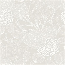 Alannah Bone Abstract Retro Botanical Floral Wallpaper