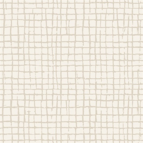 Albin Beige Gridline Wallpaper