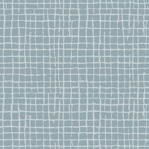 Albin Sky Blue Gridline Wallpaper