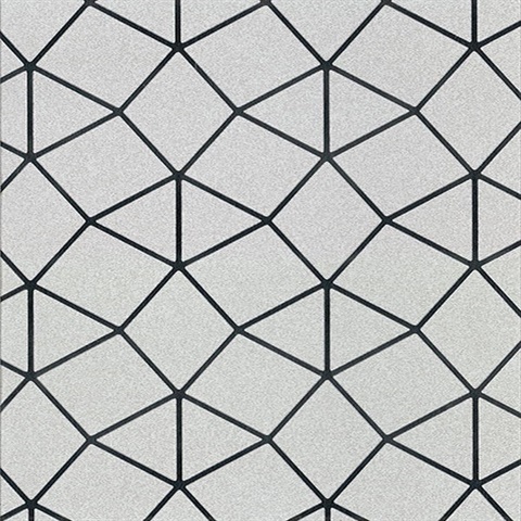 Albion Silver Geometric Wallpaper