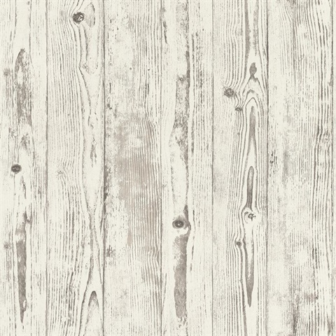 Albright Off White & Grey Weathered Oak Panels Textured Wallpaper