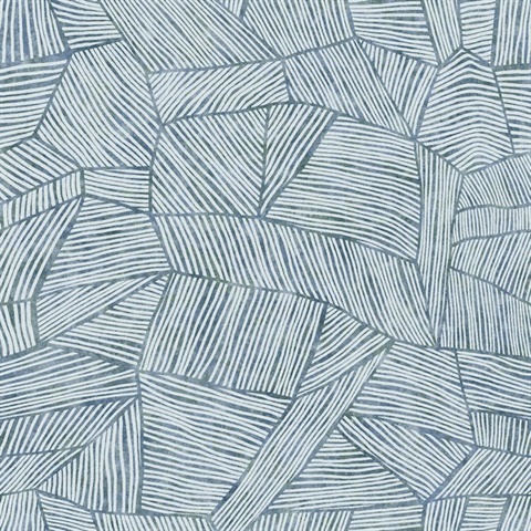 Aldabra Blue Textured Geometric Wallpaper