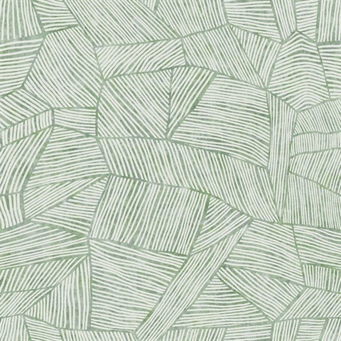 Aldabra Green Textured Geometric Wallpaper