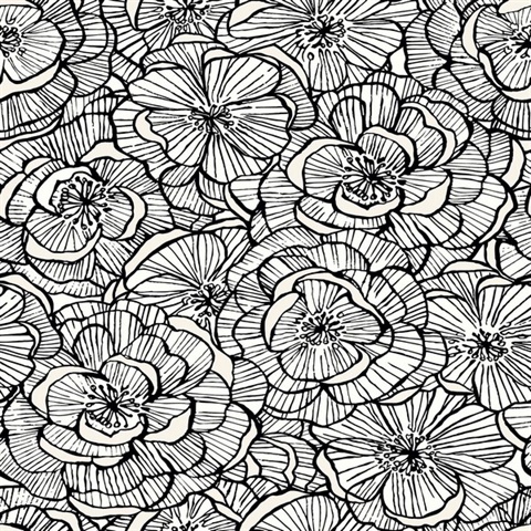 Alejandra Night Modern Floral Wallpaper