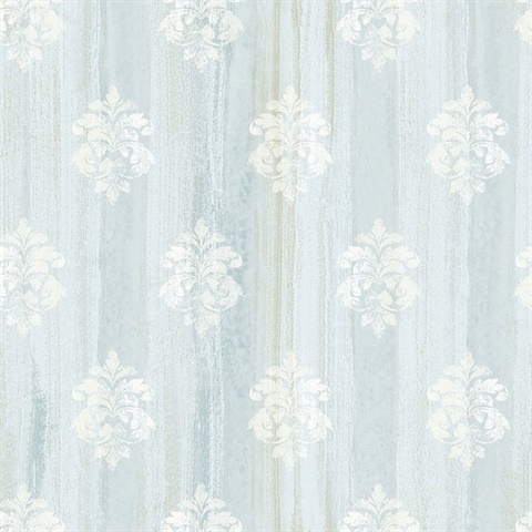 Alison Aqua Damask Motif