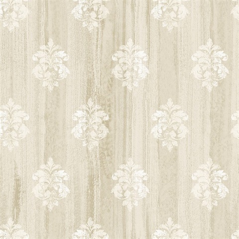 Alison Beige Damask Motif