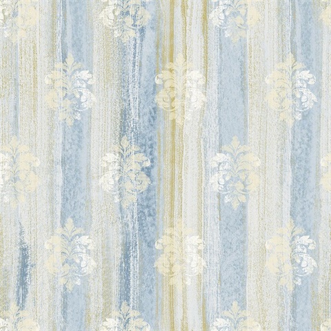 Alison Blue Damask Motif