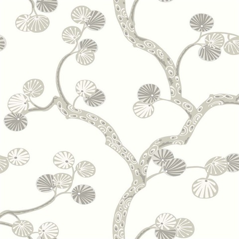 Allegra Cotton Modern Tree Wallpaper