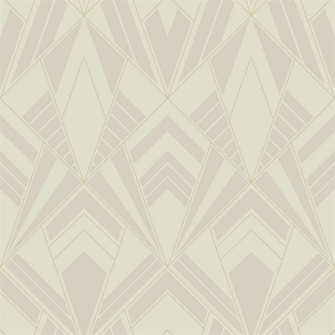Allenby Pearl Art Deco Flocked Wallpaper