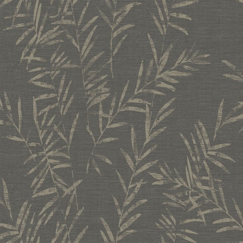 Allerton Bamboo Reeds Black Wallpaper
