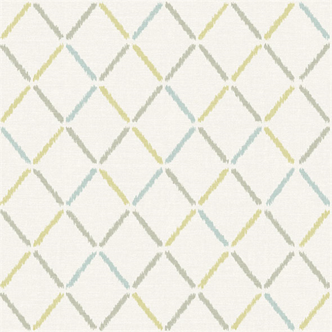 Allotrope Multicolor Linen Geometric Lattice Wallpaper