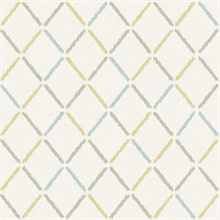 Allotrope Multicolor Linen Geometric Lattice Wallpaper