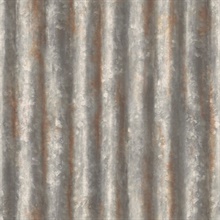 Alloy Silver Corrugated Metal Wallpaper