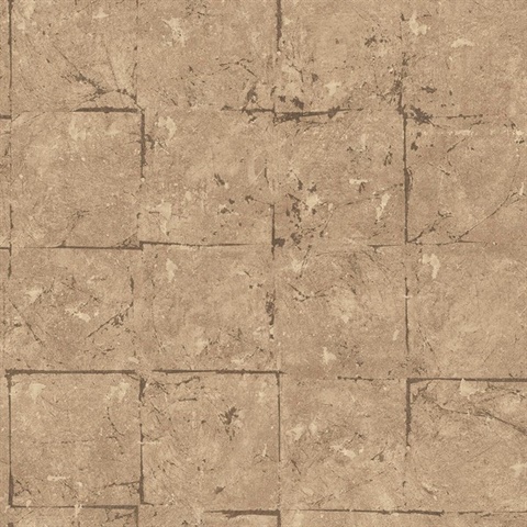 Allure Faux Tile Brown Wallpaper