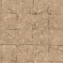 Allure Faux Tile Brown Wallpaper