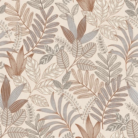 Allure Foliage Taupe Wallpaper