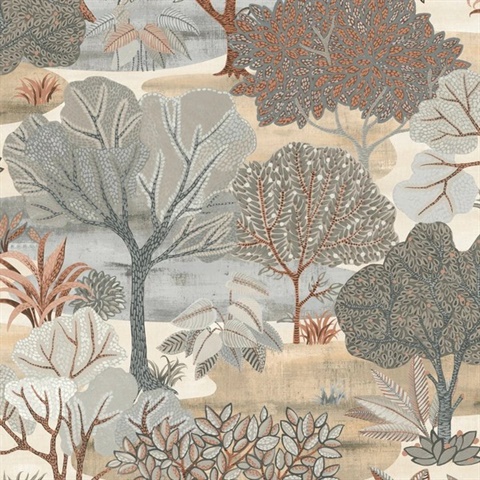 Allure Forest Taupe Wallpaper