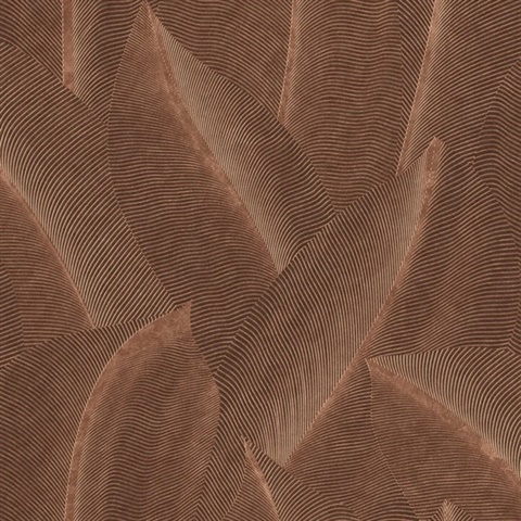 Allure Leaf Brown Wallpaper